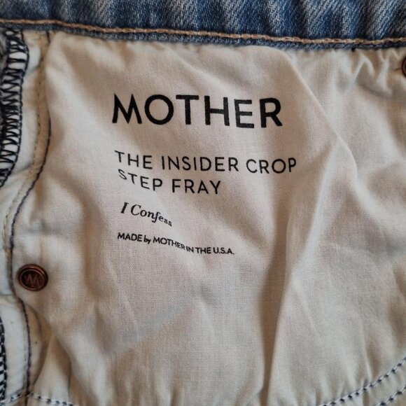 MOTHER Superior The Insider Crop Step Fray in I Confess Raw Hem Jeans - 30 x 25 - Picture 3 of 5